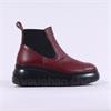 Wonders Platform Chunky Sole Gusset Boot - Burgundy Leather